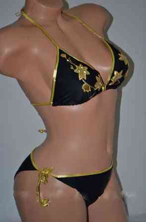 Жіночий купальник роздільний Life Beach чорно-золотистий Київ