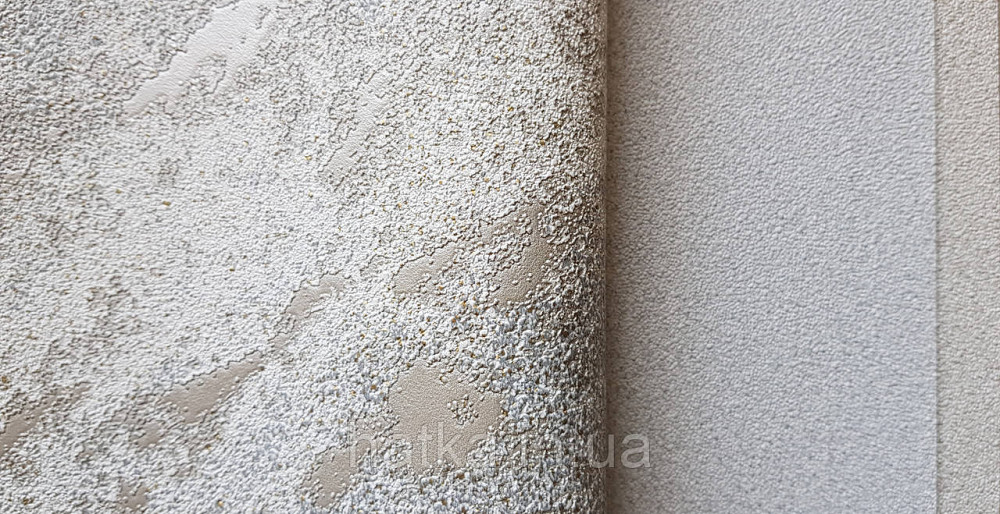 Шпалери вінілові на флізеліні Marburg Lava метрові під штукатурку бежево-сірі зі сріблом Київ - фото 6