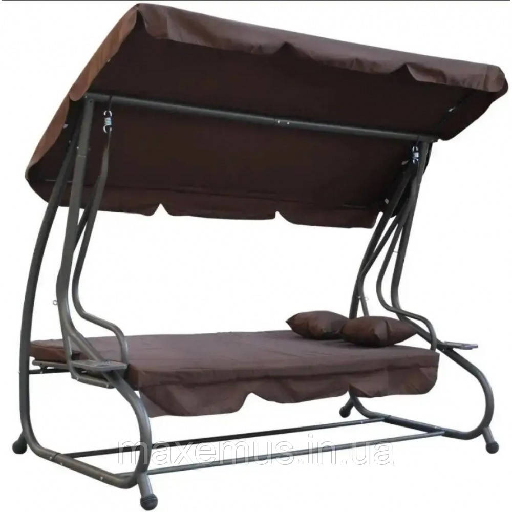 Садовые качели для дачи и дома четырехместные уличные качели с навесом Bonro Garden дачные качели для отдыха Мостиська - фото 4