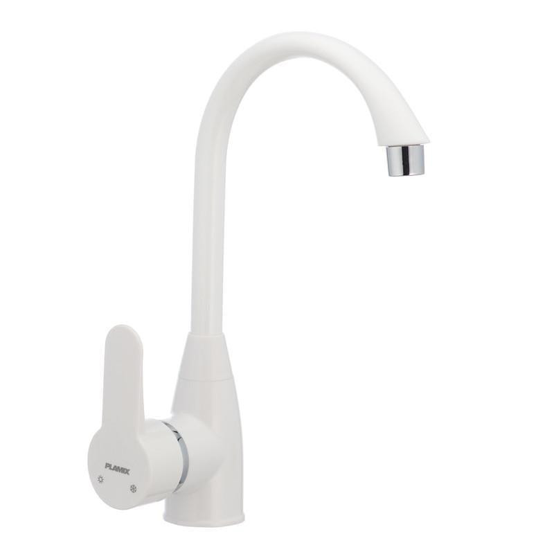 Смеситель для кухни PLAMIX Mario-011, пластиковый белый Харьков - изображение 1
