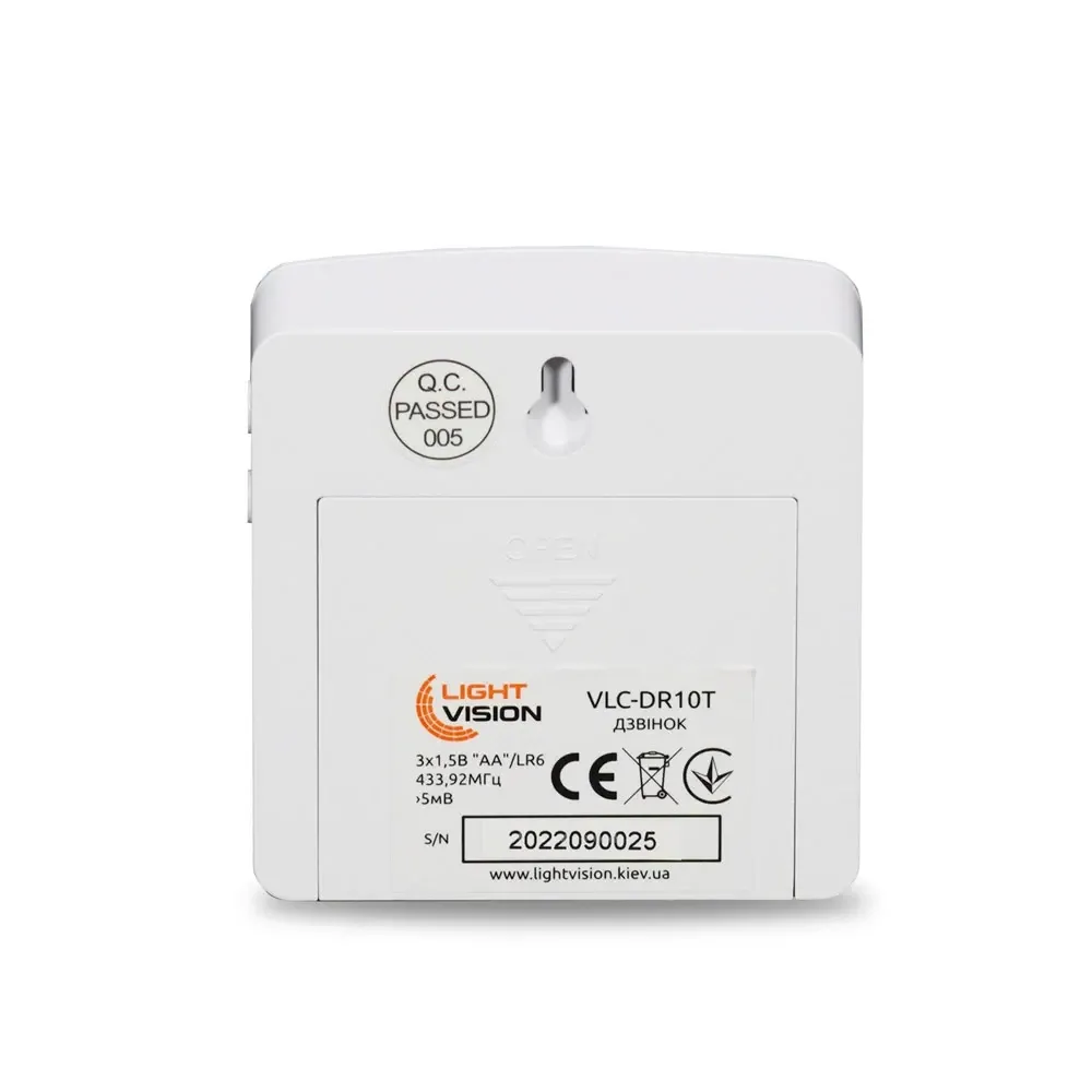 Дверний WiFi дзвінок Light Vision VLC-DR10T(Tuya) White з ІЧ-датчиком руху (75-00153) Київ - фото 9