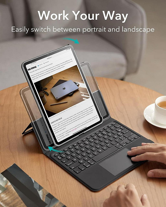 Клавіатурний чохол ESR Ascend Keyboard Case чорний для iPad Pro/Air 11'' сумісний, магнітна знімна клавіатура, підставка Київ - фото 8