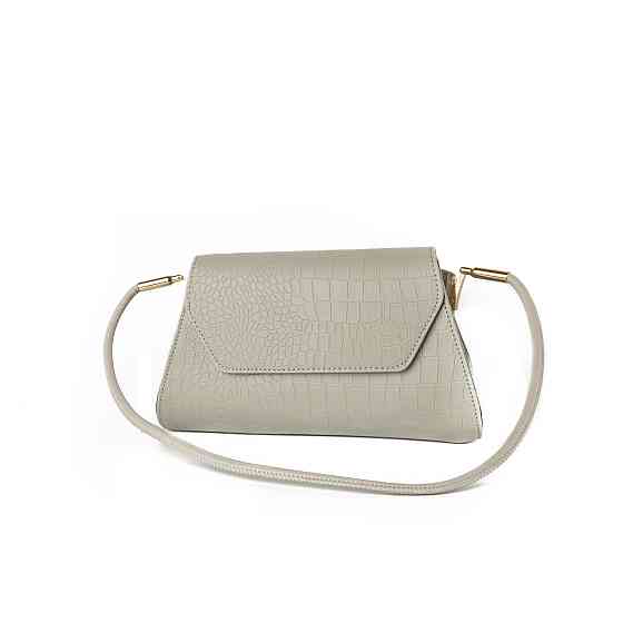 Сумка жіноча, стильний клатч, маленька сумочка через плече, міні сумка зі шкірозамінника, Сіра Кам'янець-Подільський