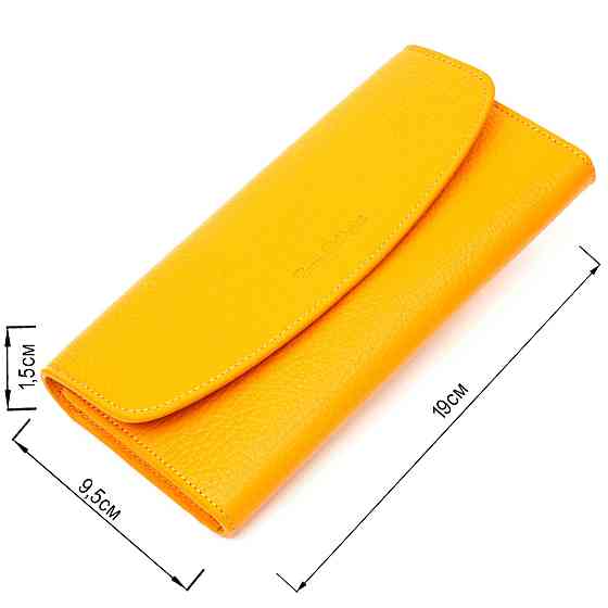 Отличный женский кошелек с монетницей на молнии из натуральной кожи Tony Bellucci 21978 Желтый Киев