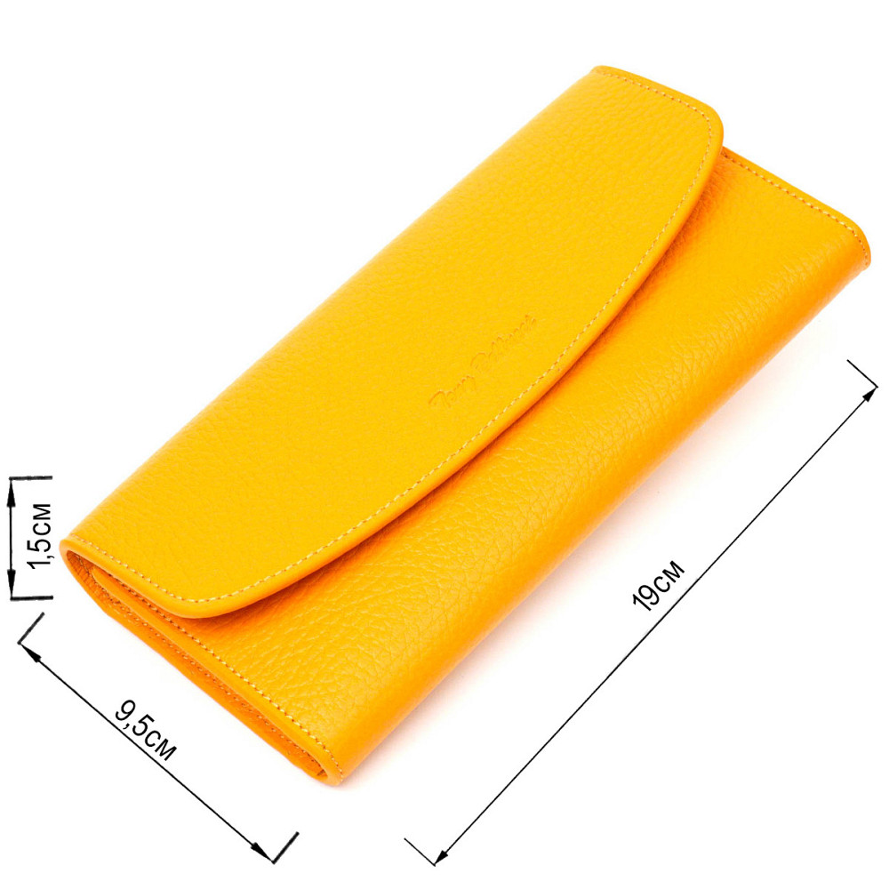 Отличный женский кошелек с монетницей на молнии из натуральной кожи Tony Bellucci 21978 Желтый Киев - изображение 3