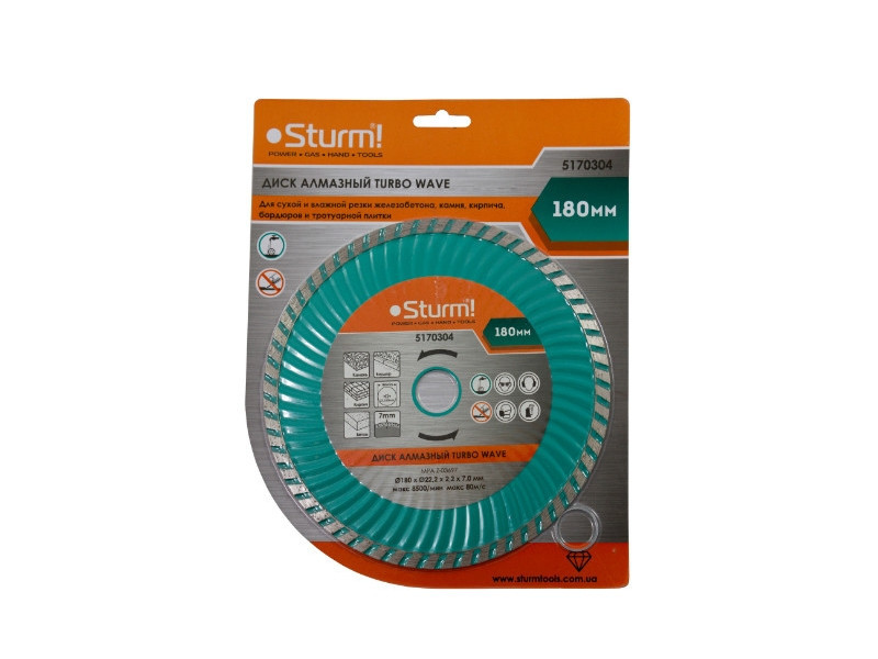 Диск алмазный Turbo Wave 180x22 мм Sturm 5170304 (читать описание) Ровно - изображение 1
