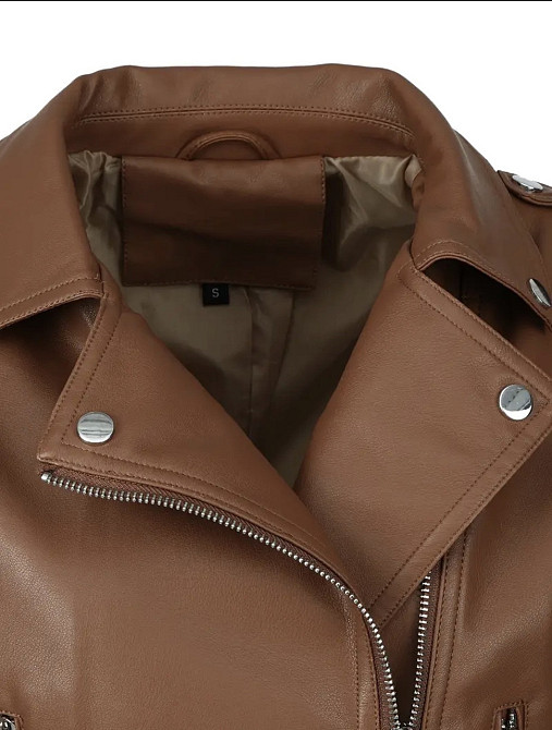 Куртка косуха  женская эко кожа Коричневый M-L Харьков - изображение 6