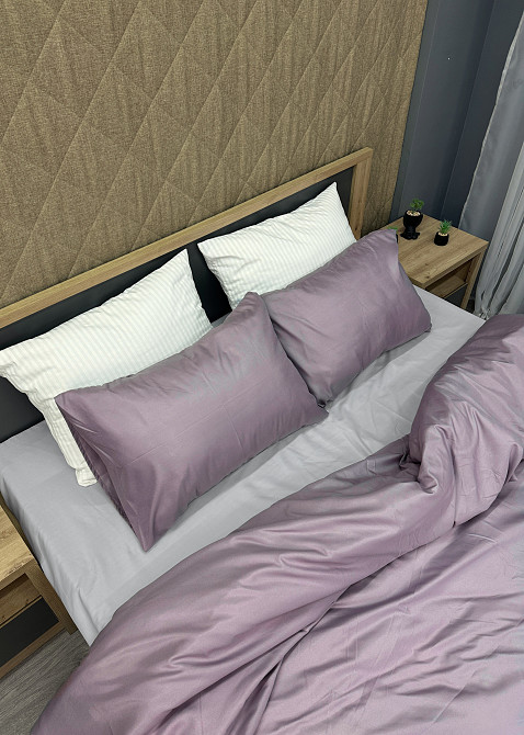 Комплект постельного белья, Decorator Nirvana Двуспальный 180х215 лиловый с серым (88-029) Киев - изображение 2