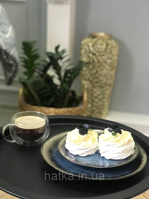 Тарілка Olens "Голден-бей" 21 см кругла кераміка синя для дому та ресторанів Київ - фото 7