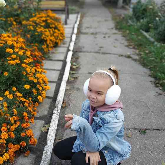 Хутряні навушники дитячі з Rex Білий Харків