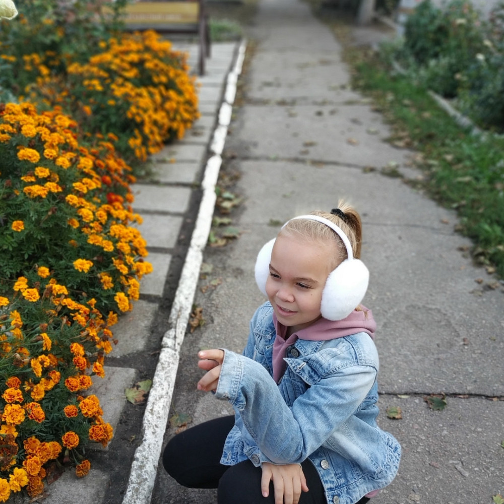 Хутряні навушники дитячі з Rex Білий Харків - фото 4