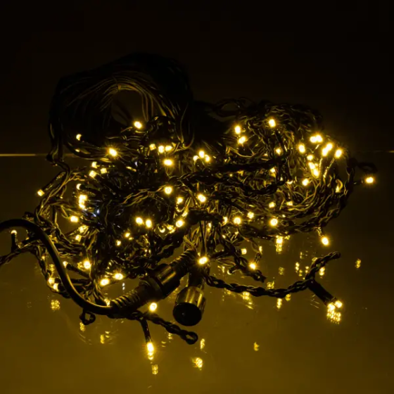 Garlando Вулична гірлянда бахрома 12 м 200 led чорний провід чорний провід Жовтий 12MBY Коломыя
