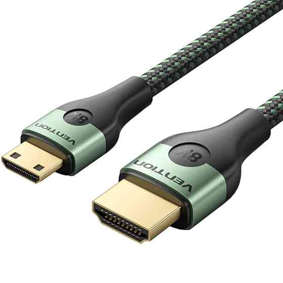 Кабель HDMI M - Mini M 2.0 м, V2.1 8K 60Гц Aluminum Alloy Type, Green Vention Винница
