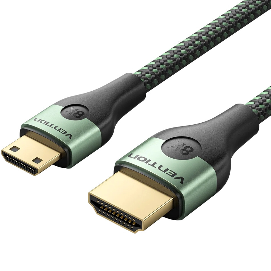 Кабель HDMI M - Mini M 2.0 м, V2.1 8K 60Гц Aluminum Alloy Type, Green Vention Винница - изображение 1
