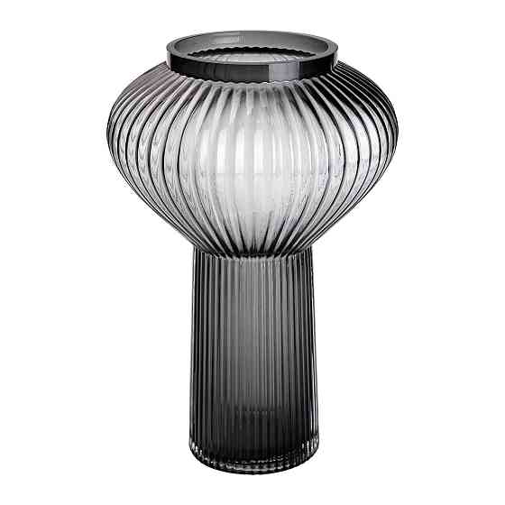 Скляна ваза 30 см сіра HP-1718 Коломия