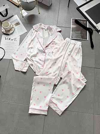 Женская стильная домашняя повседневная пижама шелк Белый, 46/48 Одесса