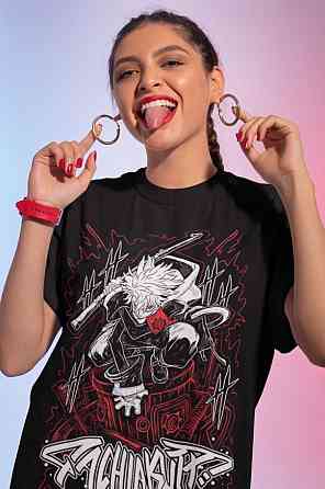 Футболка для мальчика аниме Гакхиакута Томе Джапанесе Танкобон оверсайз (рост от 165 до 180 ) Черний AnimeJ0893m Днепр