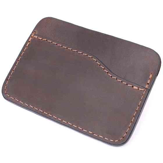 Зручний картхолдер з утримувачем для Apple AirTag з натуральної шкіри Коричневий (GRANDE PELLE) Київ