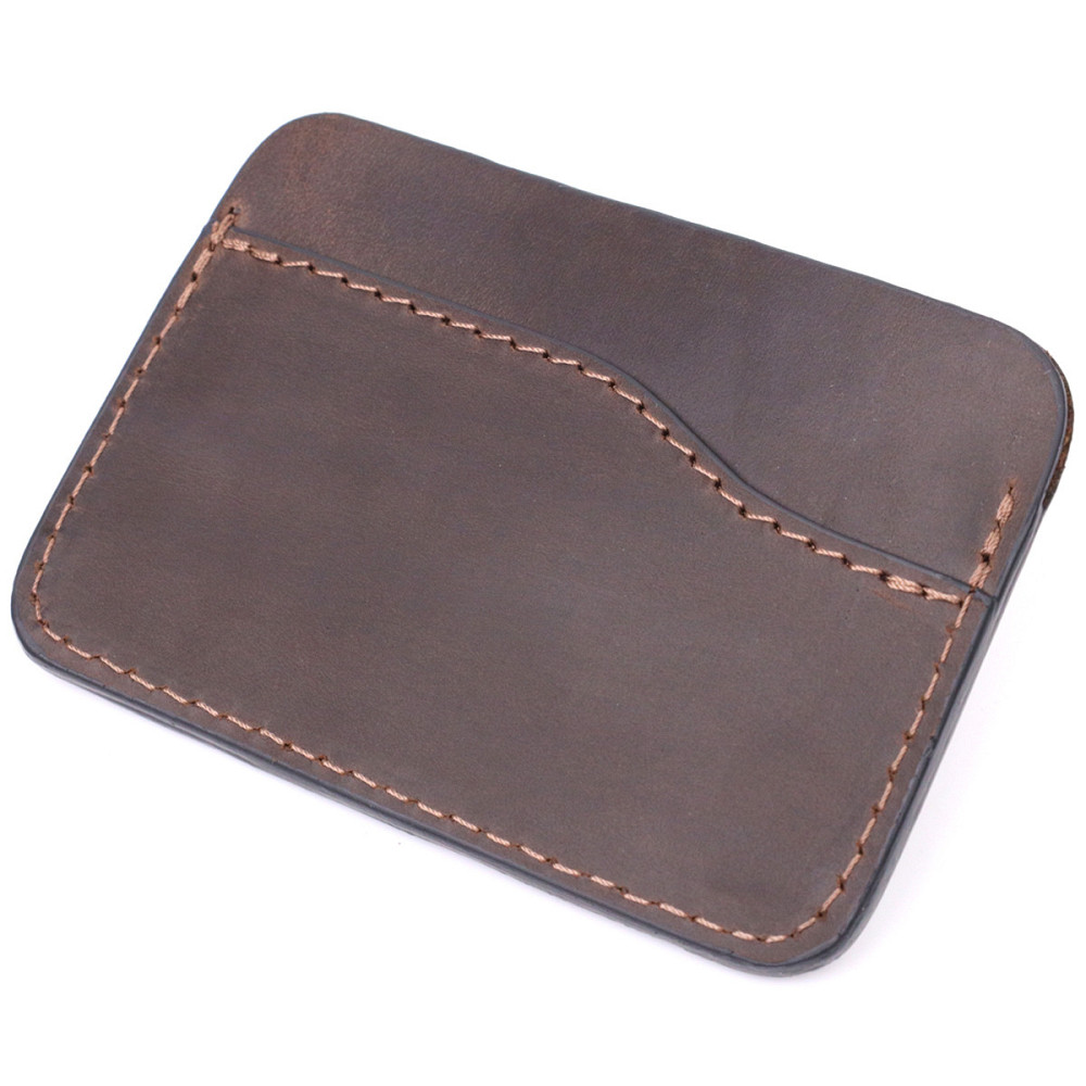 Зручний картхолдер з утримувачем для Apple AirTag з натуральної шкіри Коричневий (GRANDE PELLE) Київ - фото 6