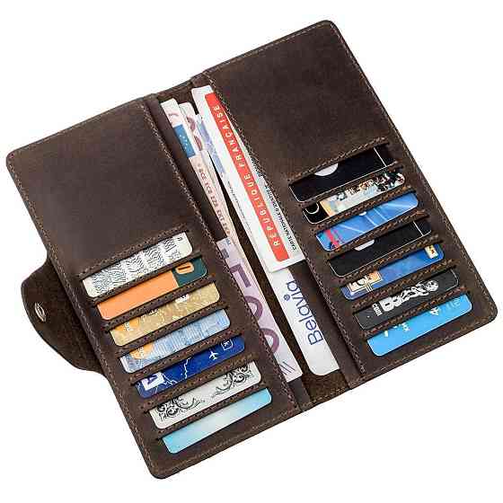 Гаманець чоловічий з вінтажної шкіри SHVIGEL 16169 Коричневий Київ