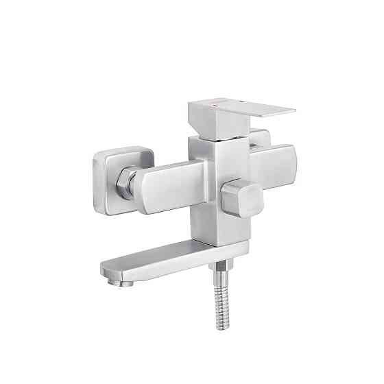 Змішувач для ванни з душовим гарнітуром Kroner KRP Edelstahl Kubus - ESG060 сатин Київ