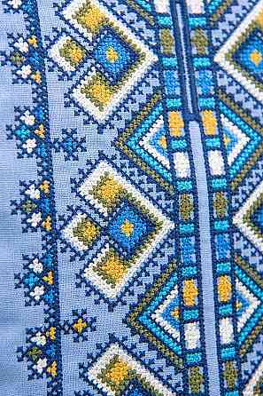 Вишиванка сорочка чоловіча лляна, блакитна, льон, вишиванки чоловічі в Україні лляні вишиванки чоловічі Київ