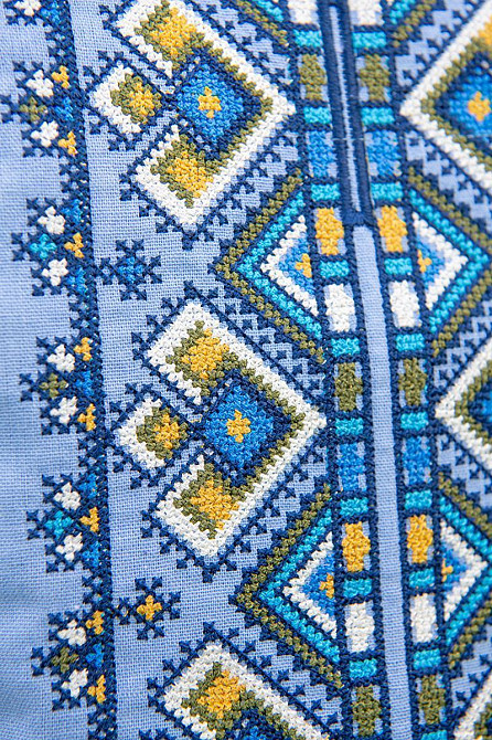 Вишиванка сорочка чоловіча лляна, блакитна, льон, вишиванки чоловічі в Україні лляні вишиванки чоловічі Київ - фото 4