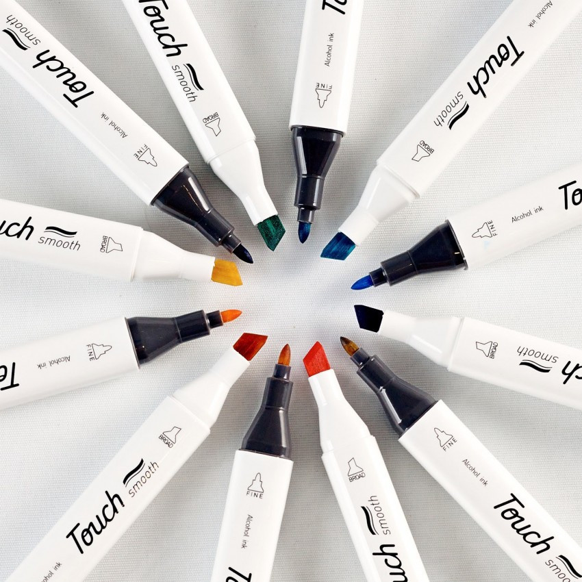 Набір якісних двосторонніх кольорових маркерів Touch Smooth для скетчинга на спиртовій основі 80 штук Кам'янець-Подільський - фото 7