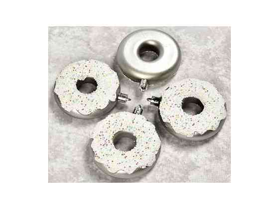 Набор елочных украшений 8см серебро 4шт/наб Donut M47965 ТМ STENSON Киев