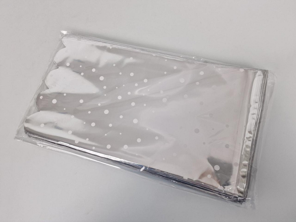 Пакет с рисунком для упаковки подарков  (15*30) №77 фольгированный 