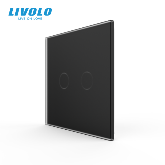 LIVOLO Бездротовий розумний сенсорний вимикач 2 сенсори LIVOLO чорний матове скло Коломыя