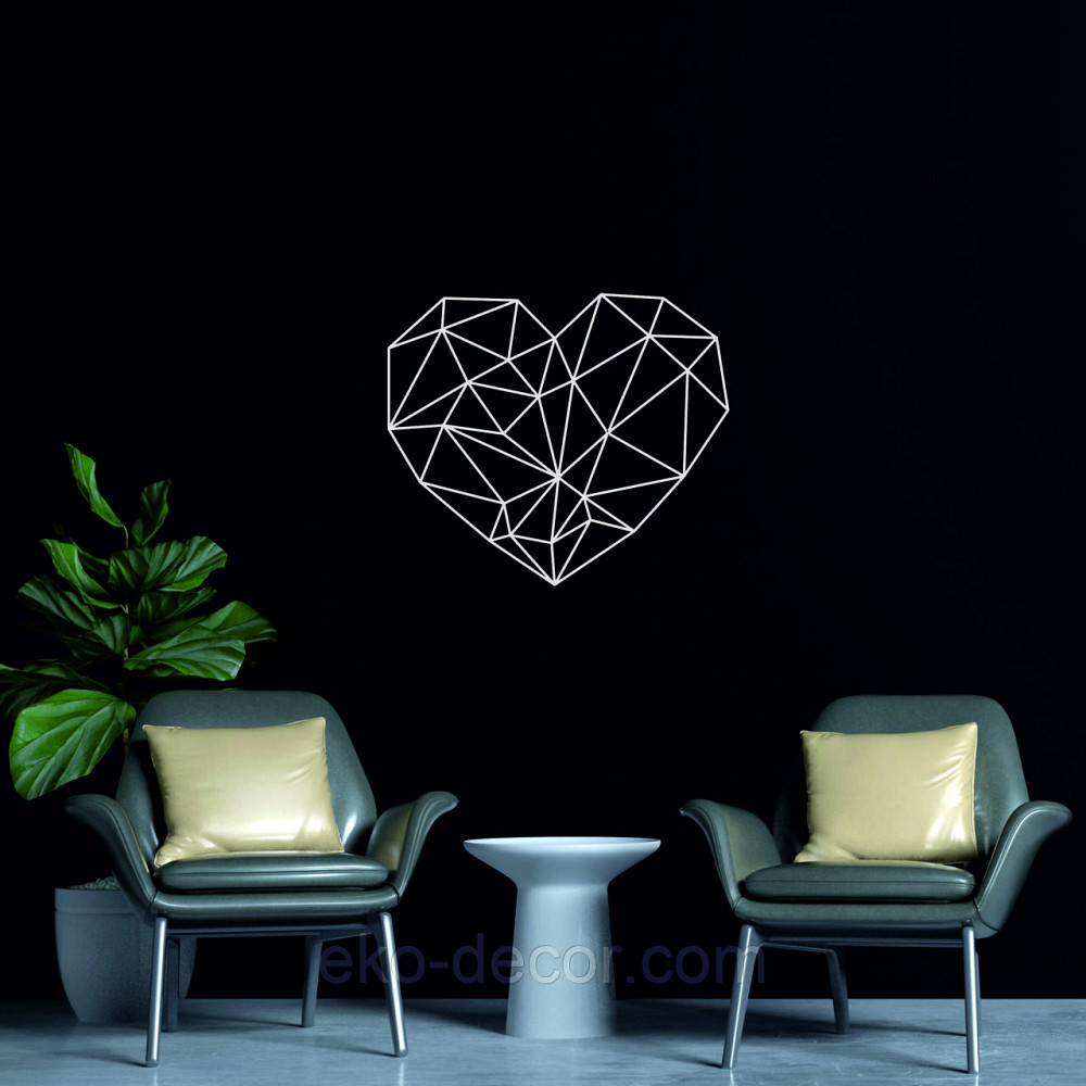 Декоративное настенное Панно «Сердце» Декор на стену 70*60 см, Белый Киев - изображение 4