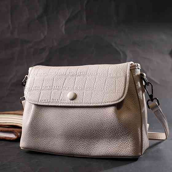 Дивовижна жіноча сумка з натуральної шкіри Vintage 22331 Біла Київ