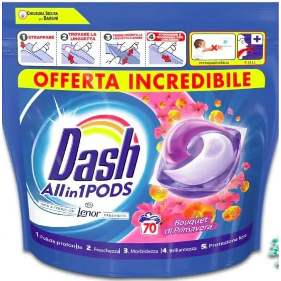 Универсальные парфюмированные капсулы для стирки одежды Dash All in1 Touch of Lenor Spring Bouquet P Львов