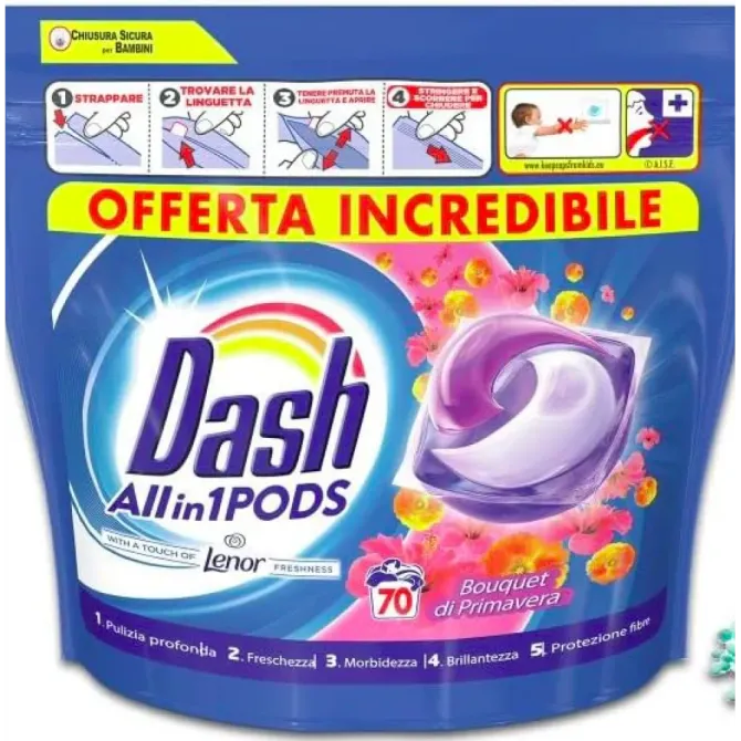 Універсальні парфумовані капсули для прання одягу Dash All in1 Touch of Lenor Spring Bouquet Pods Bo Львів - фото 1