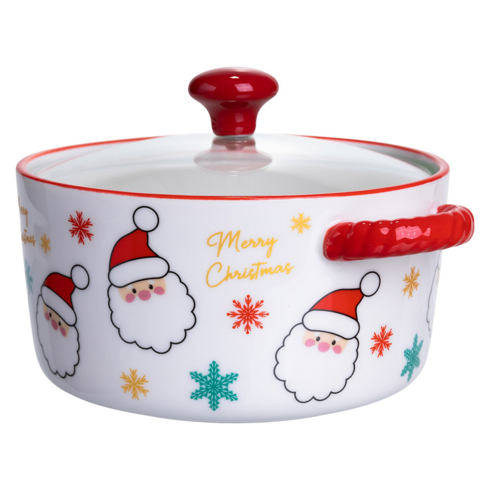 Новогодня супниця фарфоровая Santa з кришкою 800 мл Київ - фото 1