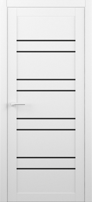 Двери Дублин Белый Полотно с черным стеклом, покрытие VINIL Киев - изображение 1