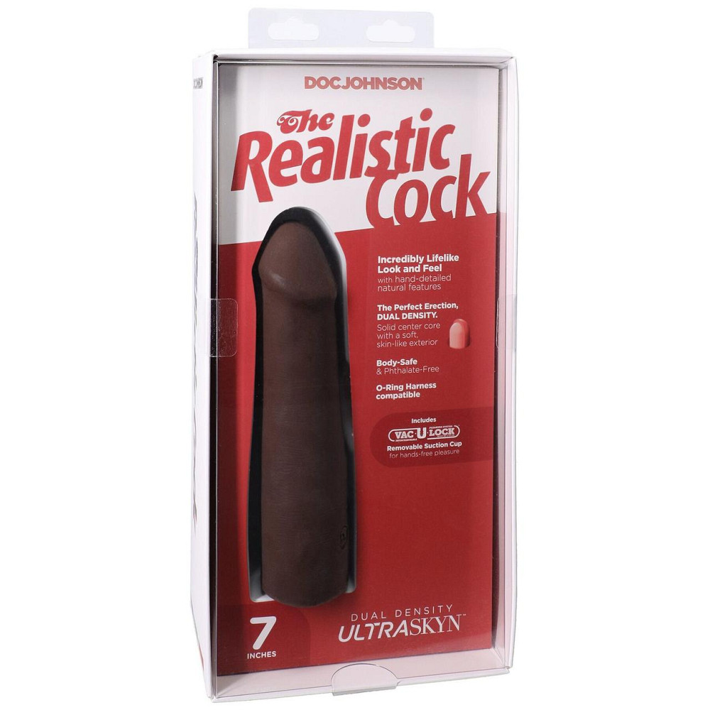 Фалоімітатор Doc Johnson The Realistic Cock ULTRASKYN - 7 Inch Chocolate Sex Aura Київ - фото 8