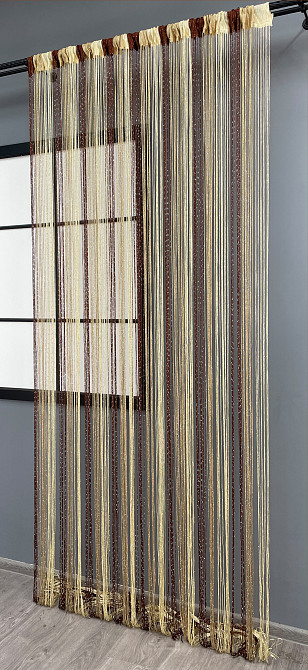 Шторы-нити с люрексом Венге с ореховым и молочным 300х300см 1 шт (61-078) Киев - изображение 4