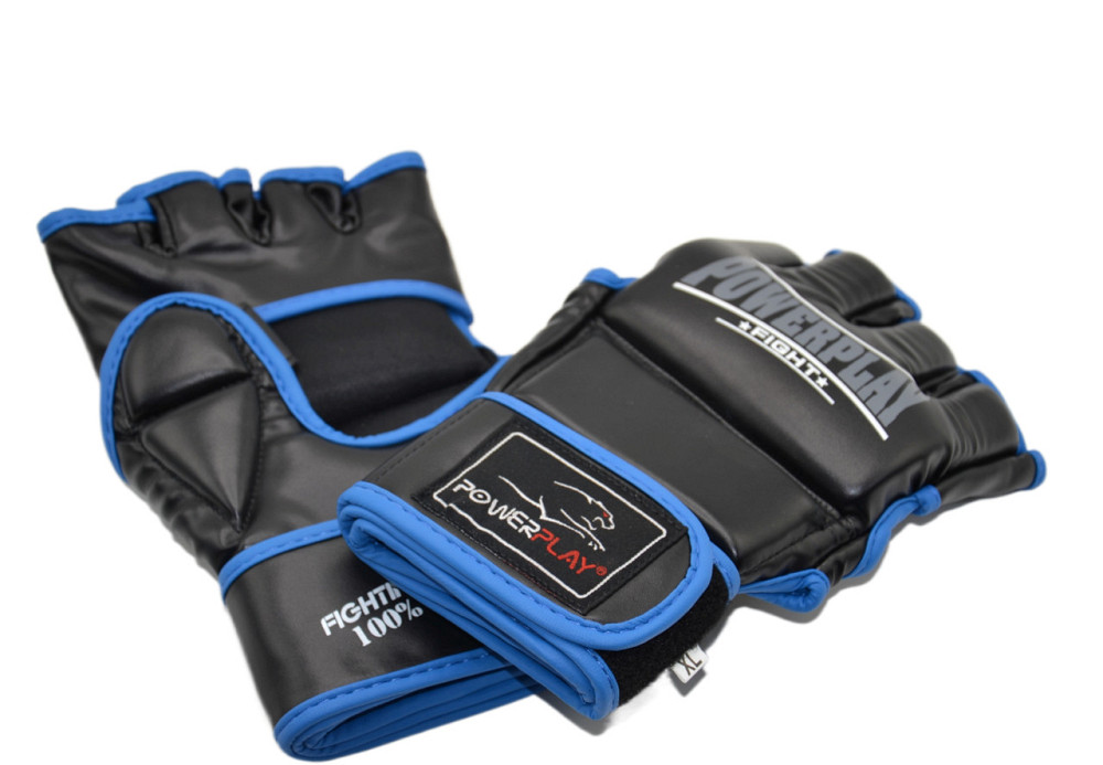 Рукавиці для MMA PowerPlay 3058 Чорно-Сині L Луцьк - фото 8