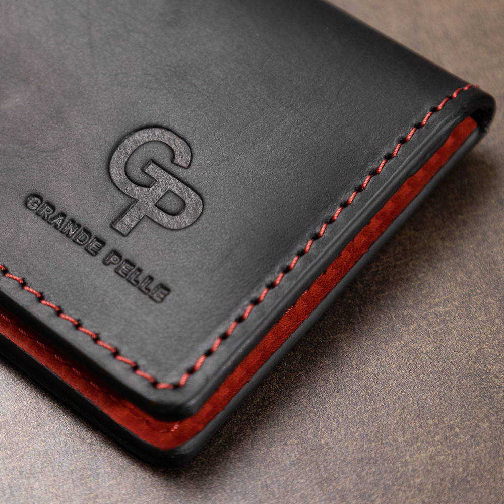 Кожаная винтажная обложка для прав GRANDE PELLE 11535 Черный Киев - изображение 7