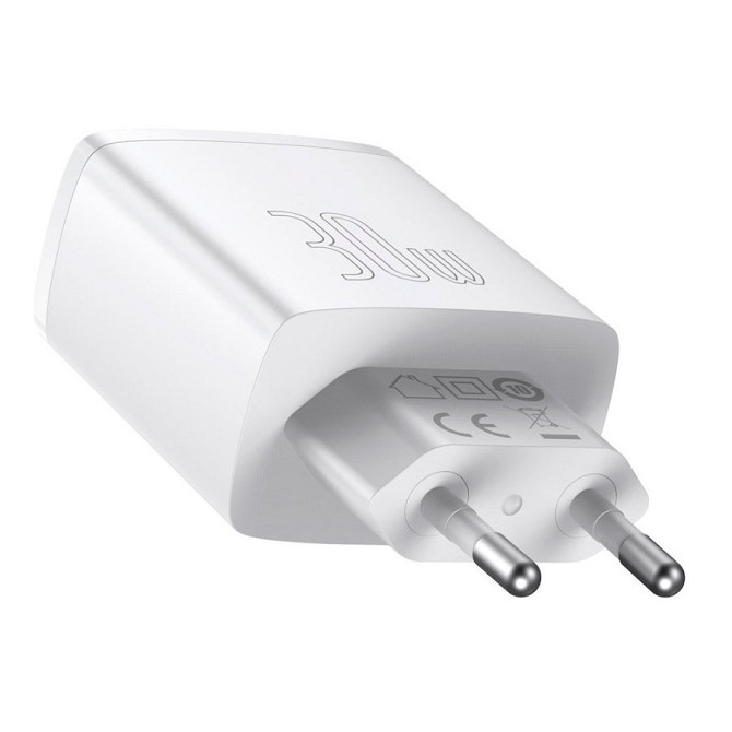 Універсальний мережевий заряд Baseus 30W Compact Quick Charger CCXJ-E02 (Біле) Миколаїв - фото 3