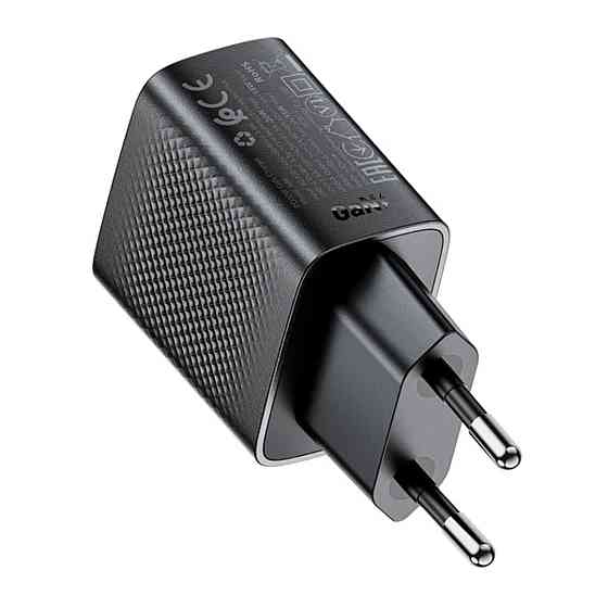 Мережевий зарядний пристрій ACEFAST A98 PD30W GaN (USB-C+USB-A) charger Black (6974316283263) Київ