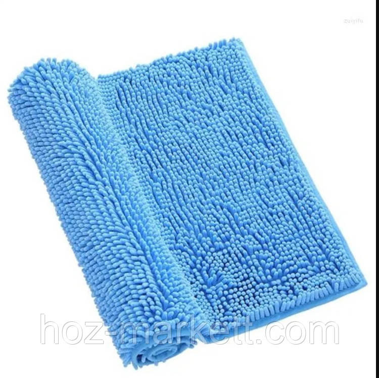 Набор ковриков коврики для ванной и туалета голубой 90 х 60 см и 60 х 50 см Харьков - изображение 2
