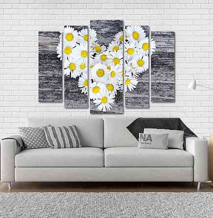Модульная картина Ромашки Сердце Art-70_5 Киев