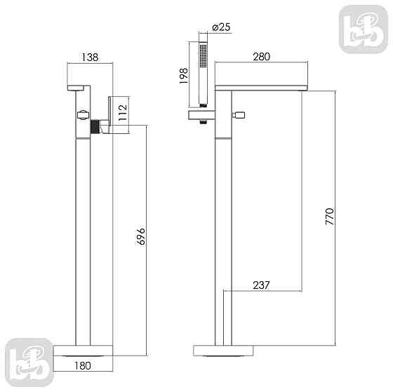 Змішувач для ванни окремостоячий на підлогу IMPRESE DEIRA ZMK112009060 золото Київ