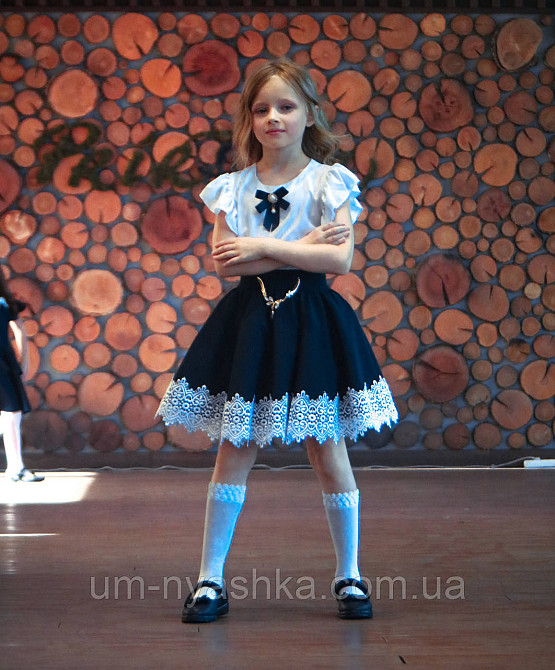 Комплект шкільної форми блузка короткий рукав і спідничка з мереживом 116-140 Кривий Ріг - фото 3