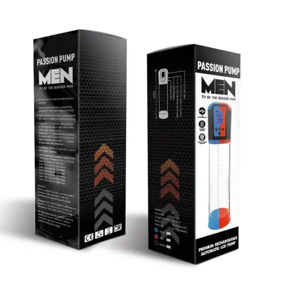 Автоматична вакуумна помпа Men Powerup Passion Pump Red, LED-табло, перезаряджувана, 8 режимів Львів