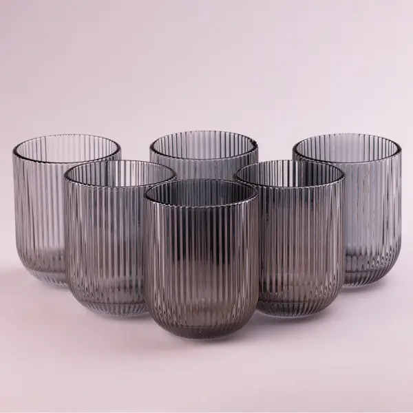 Набір склянок 6 шт скляні склянки 250 мл Сірий HP-19-7112G Київ - фото 1