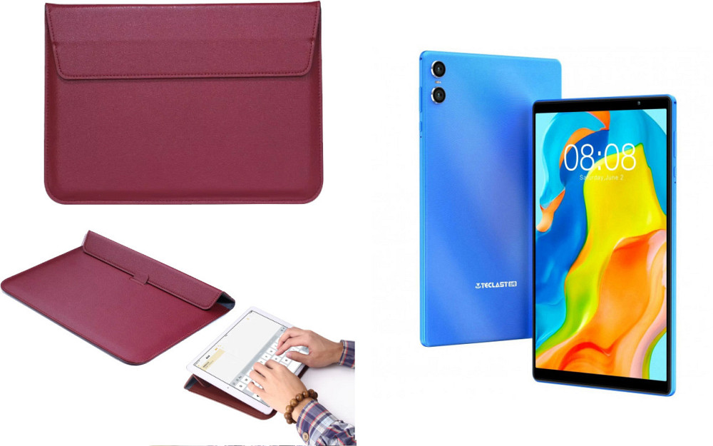 Чехол-конверт VitoCase для Teclast P26T, с функцией подставки для планшета Бордовый Киев - изображение 1